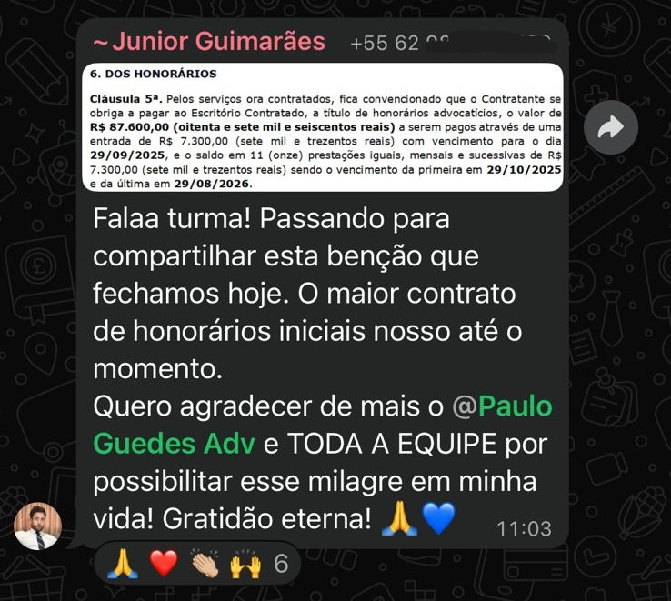 Print de resultado — aluno da Formação MMA
